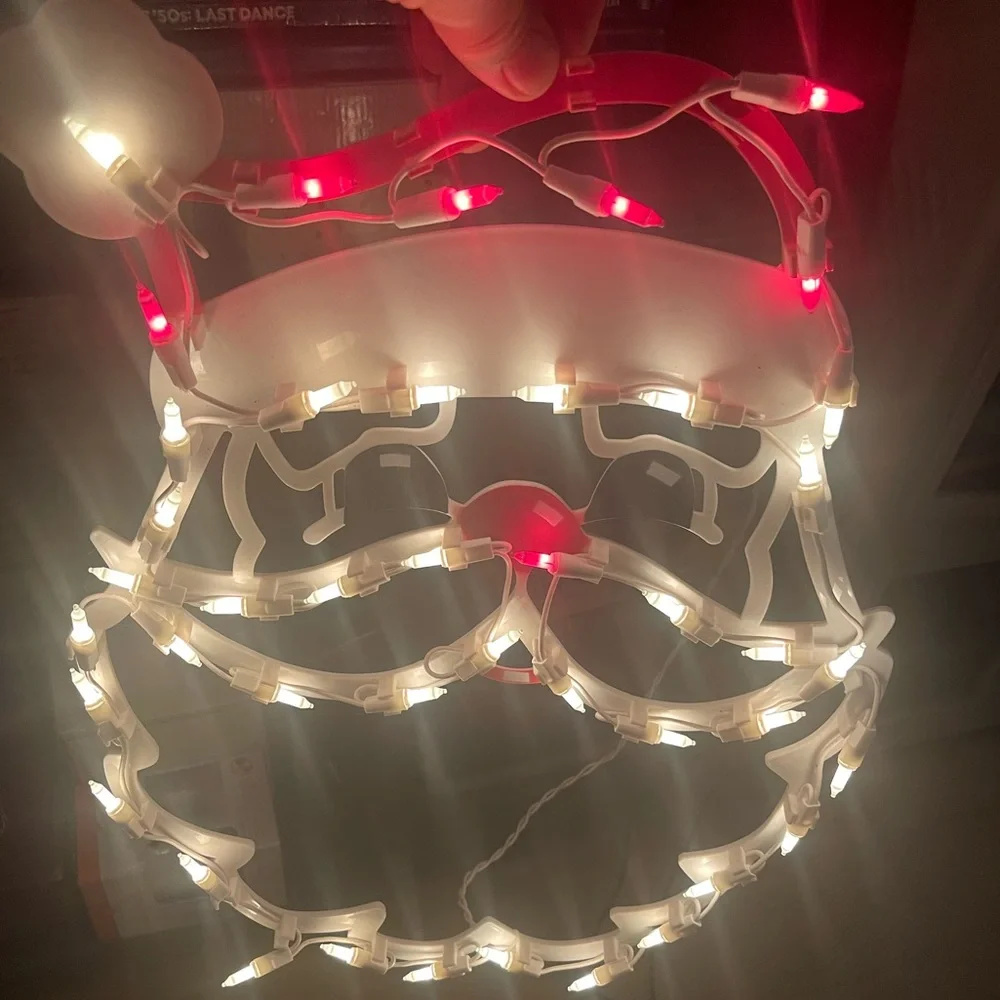 Retro Light-Up Santa Claus Face Decoration Indoor Outdoor Holiday Christmas